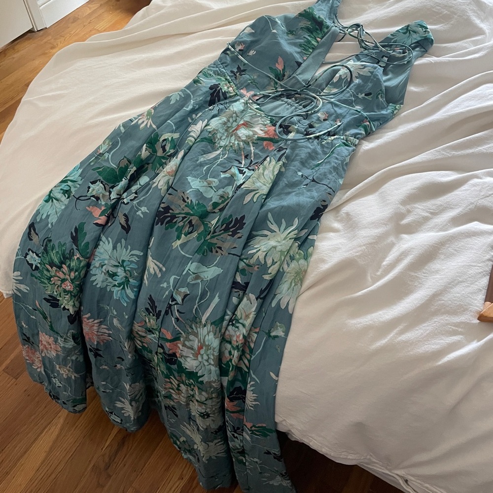 H&M Floral Maxi Dress in Teal and Pink